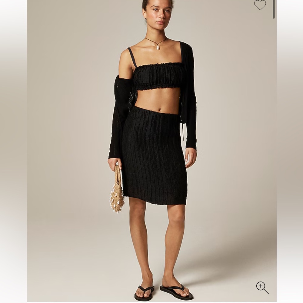 Textures linen-blend skirt